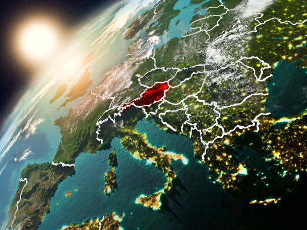 istock Austria on planet Earth in sunset 1082784810