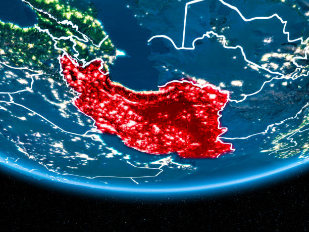 istock Iran on planet Earth from space at night 1082785368
