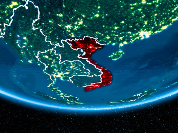 istock Vietnam on planet Earth from space at night 1082785372