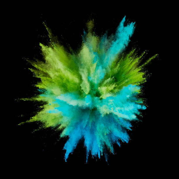 istock Colored powder explosion. Abstract closeup dust on backdrop. Colorful explode. Paint holi 1082786578