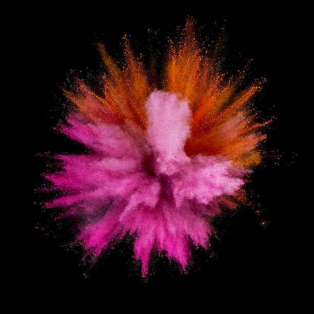 istock Colored powder explosion. Abstract closeup dust on backdrop. Colorful explode. Paint holi 1082786580