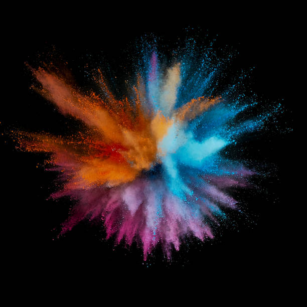 istock Colored powder explosion. Abstract closeup dust on backdrop. Colorful explode. Paint holi 1082786590