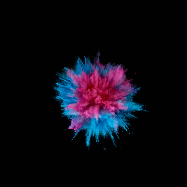 istock Colored powder explosion. Abstract closeup dust on backdrop. Colorful explode. Paint holi 1082786660