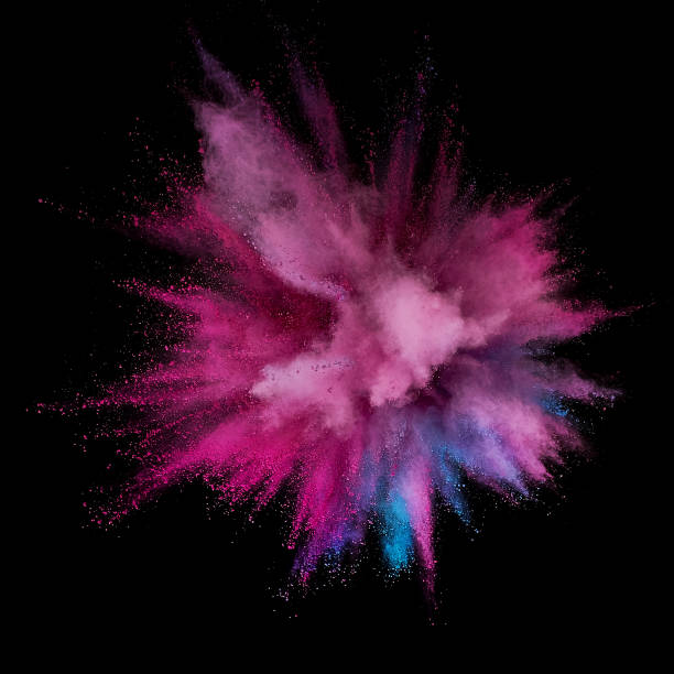 istock Colored powder explosion. Abstract closeup dust on backdrop. Colorful explode. Paint holi 1082786748