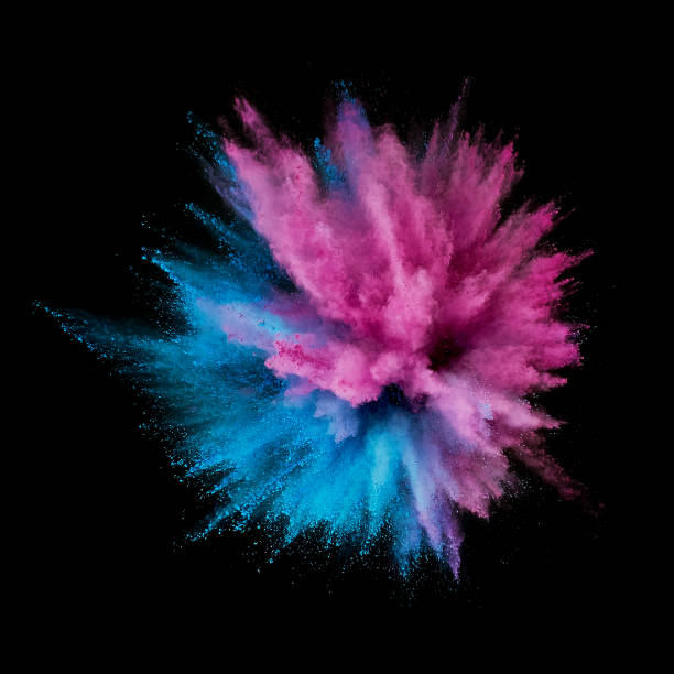 istock Colored powder explosion. Abstract closeup dust on backdrop. Colorful explode. Paint holi 1082786782