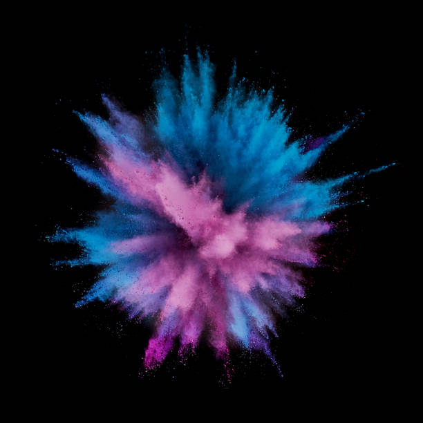 istock Colored powder explosion. Abstract closeup dust on backdrop. Colorful explode. Paint holi 1082786902