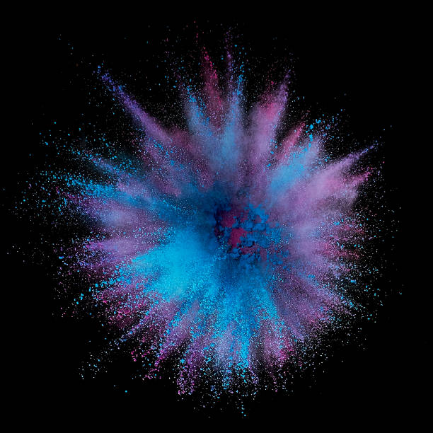 istock Colored powder explosion. Abstract closeup dust on backdrop. Colorful explode. Paint holi 1082786964