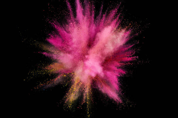 istock Colored powder explosion. Abstract closeup dust on backdrop. Colorful explode. Paint holi 1082787410