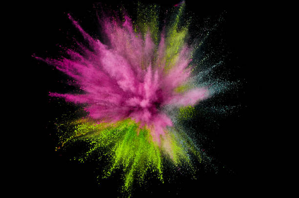 istock Colored powder explosion. Abstract closeup dust on backdrop. Colorful explode. Paint holi 1082787412
