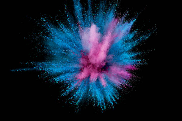 istock Colored powder explosion. Abstract closeup dust on backdrop. Colorful explode. Paint holi 1082787416