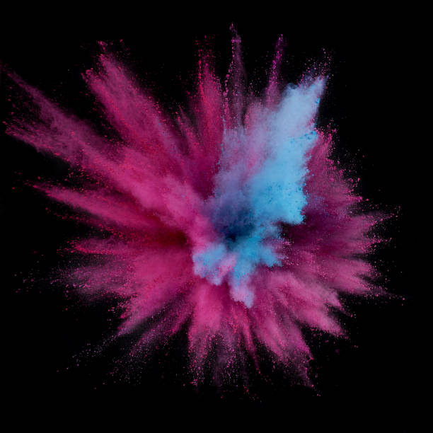 istock Colored powder explosion. Abstract closeup dust on backdrop. Colorful explode. Paint holi 1082787572