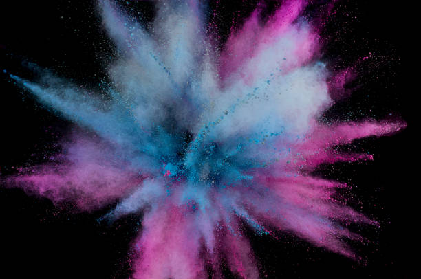 istock Colored powder explosion. Abstract closeup dust on backdrop. Colorful explode. Paint holi 1082787658