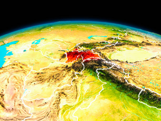 istock Tajikistan in red 1082787906