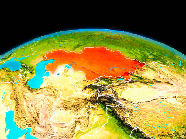 istock Kazakhstan in red 1082787950