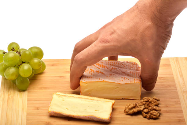 cheese on wooden board