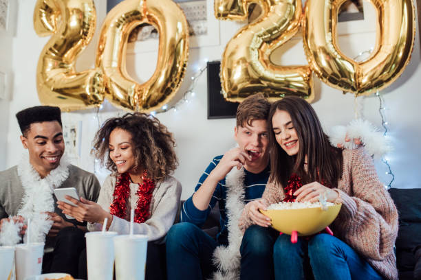 istock Young people celebrating New year 1082791162
