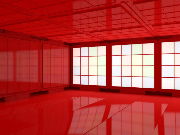 istock Background of an empty room with walls and neon light. Neon rays and glow. 3D 1082797062