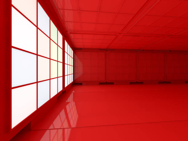 istock Background of an empty room with walls and neon light. Neon rays and glow. 3D 1082797090