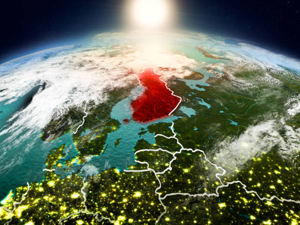 istock Finland in sunrise from orbit 1082807296