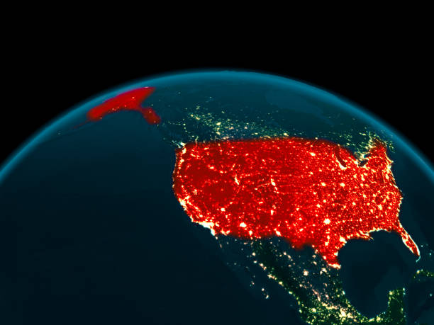 istock Orbit view of USA at night 1082807526