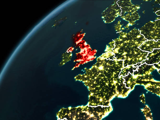 istock Night over United Kingdom 1082807596