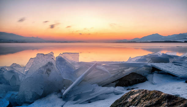 istock Sunrise and floe at lake 1082813128