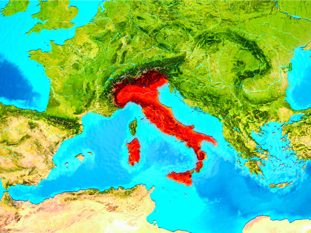 istock Italy in red on Earth 1082822862