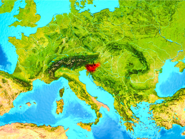 istock Slovenia in red on Earth 1082822894