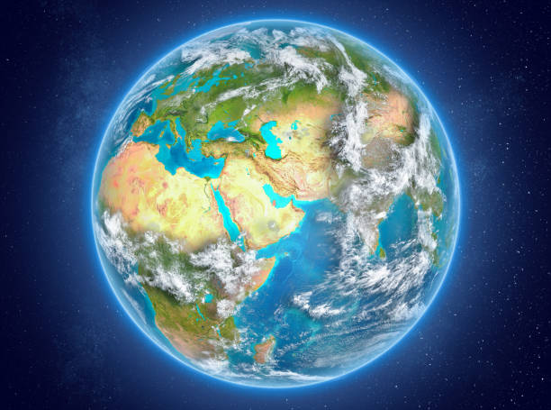 istock Qatar on planet Earth in space 1082823644