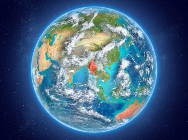 istock Myanmar on planet Earth in space 1082823658