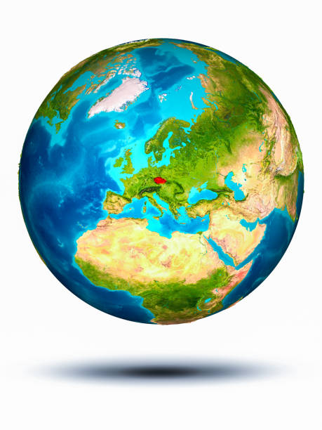 istock Czech republic on Earth with white background 1082826834