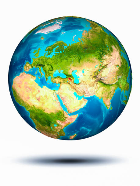 istock Armenia on Earth with white background 1082826860
