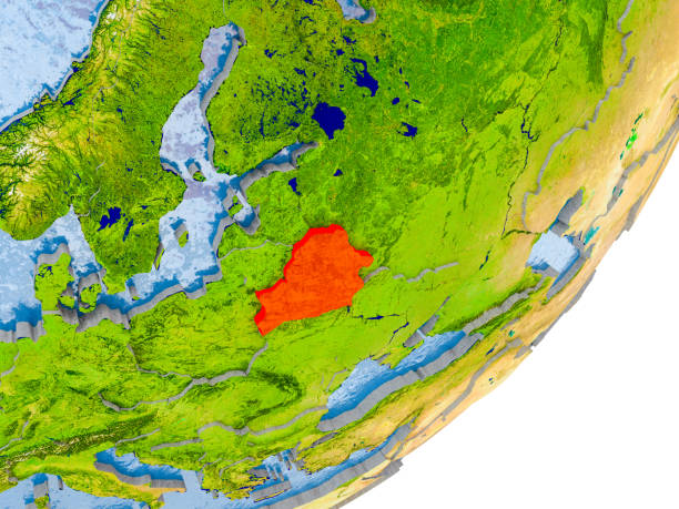 istock Map of Belarus on Earth 1082826960