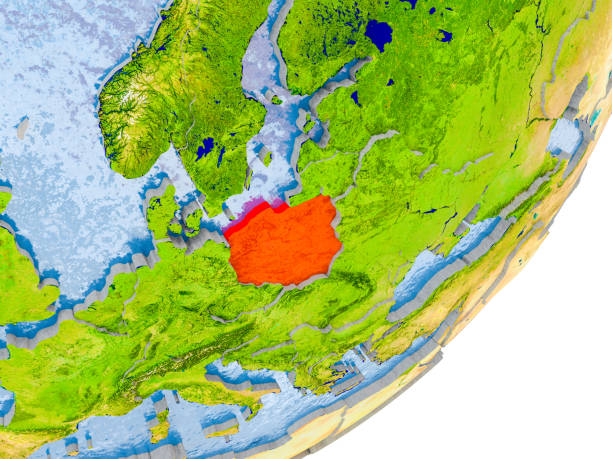 istock Map of Poland on Earth 1082826962