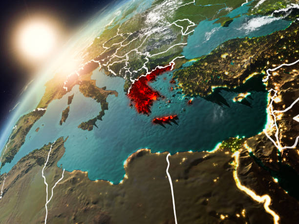 istock Greece on planet Earth in sunset 1082827250