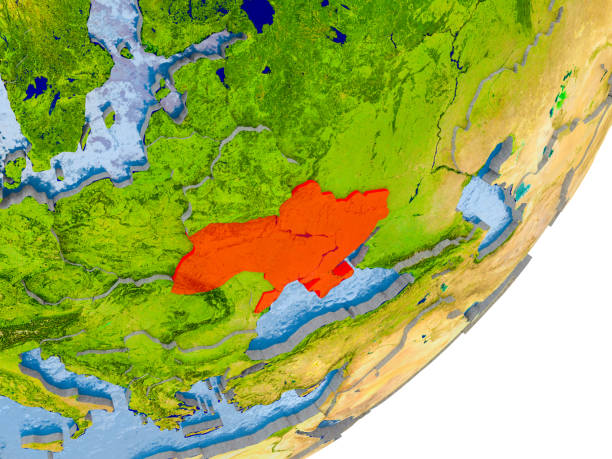 istock Map of Ukraine on Earth 1082827342