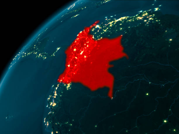 istock Colombia at night on Earth 1082827482