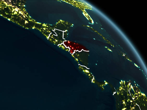 istock Honduras in red at night 1082827542