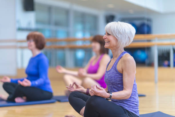 istock Relaxing with yoga 1082834120