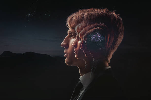istock Profile of a young man with mental activity 1082834338