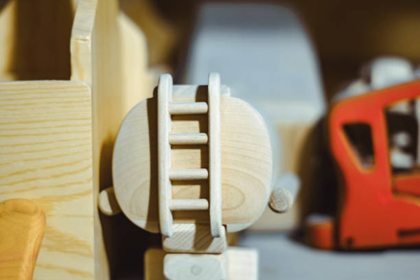 istock wooden toys on the shelf 1082841406