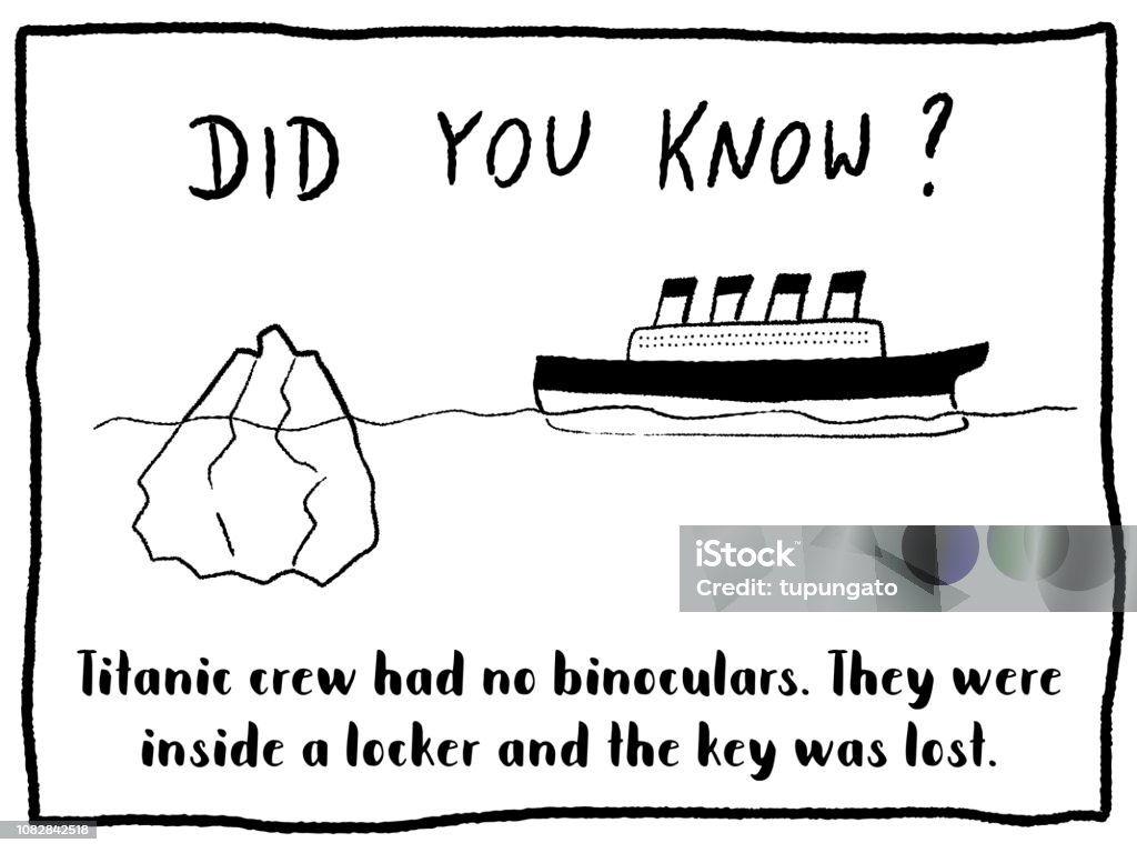 Titanic Ship Fact Stock Illustration - Download Image Now - RMS Titanic,  Accidents and Disasters, Cartoon - iStock