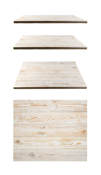 分離の木のテーブル - table counter top wood isolated ストックフォトと画像