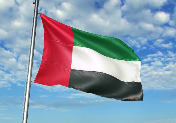 istock United Arab Emirates flag waving cloudy sky background 1082850562