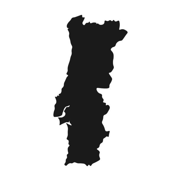 portekiz harita vektör. illüstrasyon izole ülke arka plan - portugal stock illustrations