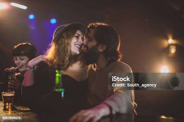 Party Time Stock Photo - Download Image Now - Couple - Relationship, Bar Counter, Bar - Drink Establishment