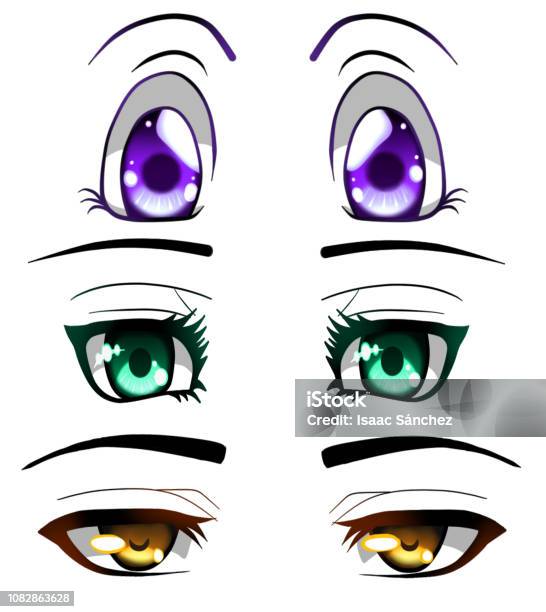 Anime Eyes Stock Illustration - Download Image Now - Human Eye, Manga Style, Adult