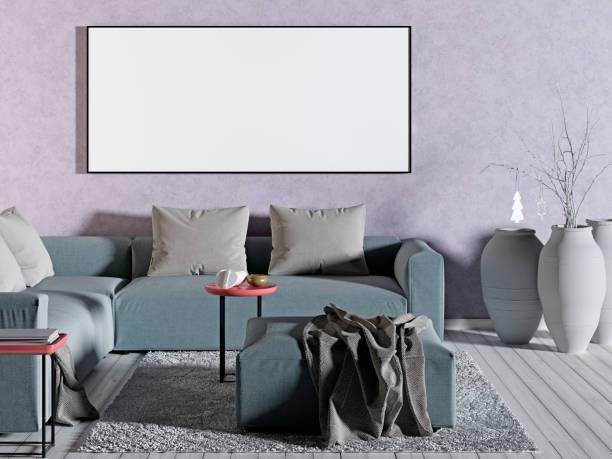 istock mock up poster form on the pink wall. 1082876496