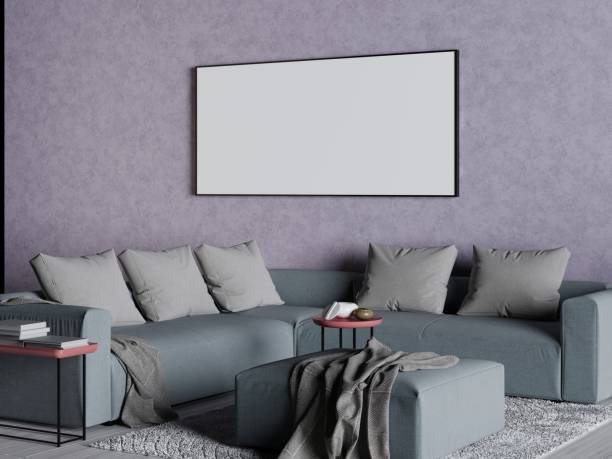 istock mock up poster form on the pink wall. 1082877358