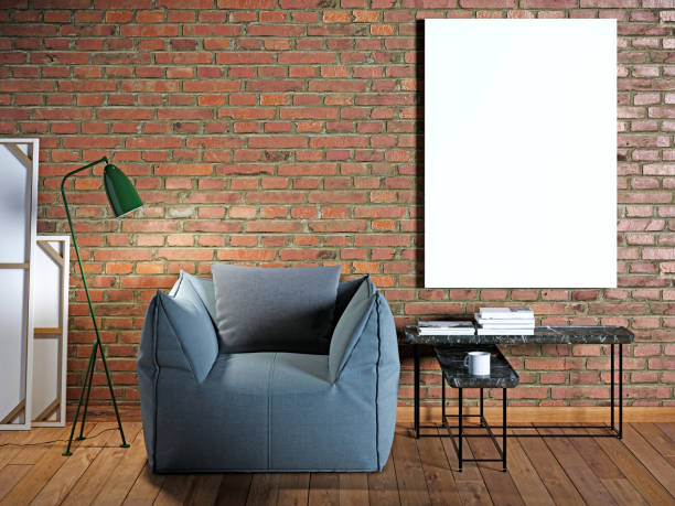 istock mock up poster on a brick wall. 1082881434